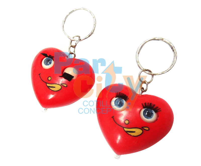 LLAVERO CORAZON CON OJITOS X12