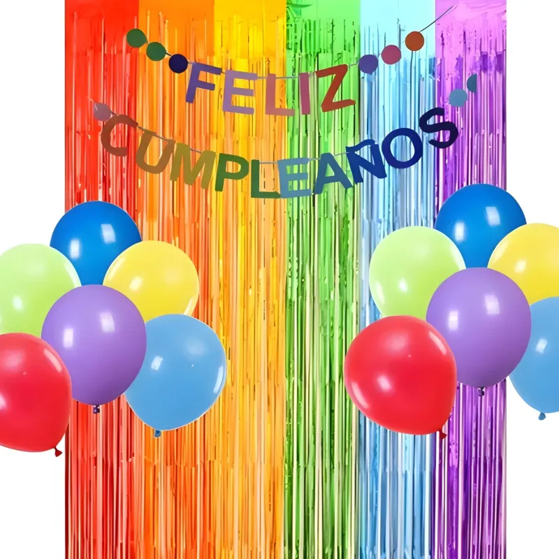 SET DECORACION BOUQUET FELIZ CUMPLEAÑOS MULTICOLOR