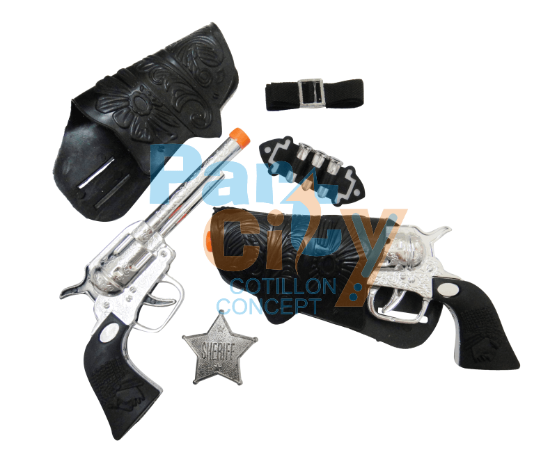 revolver con cartuchera