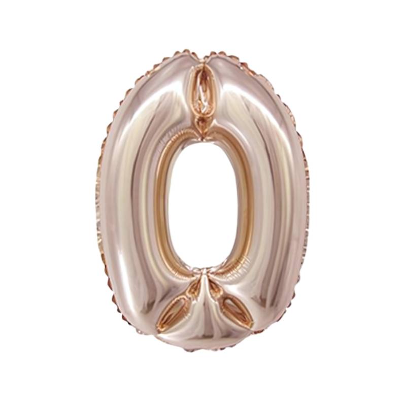 GLOBO INFLABLE METALIZADO ROSA NUMERO 0 16 PULGADAS/40 CM X10 UNIDADES