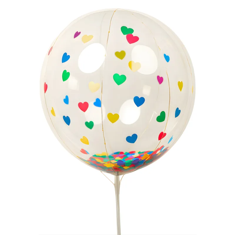 GLOBOS CRISTAL CON CONFETTI ESTRELLAS METALIZADAS MULTICOLOR 10 PAQ. X10 UNIDADES