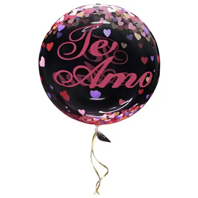 GLOBO BURBUJA ESTAMPADO TE AMO X12