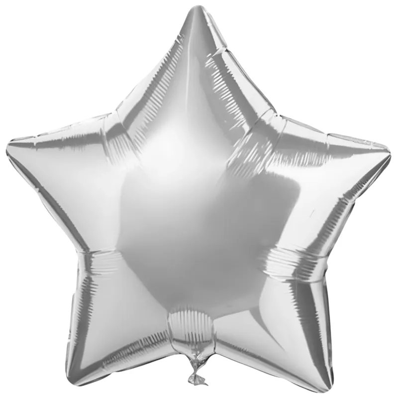 GLOBO METALIZADO ESTRELLA PLATEADO 18 PULGADAS X10