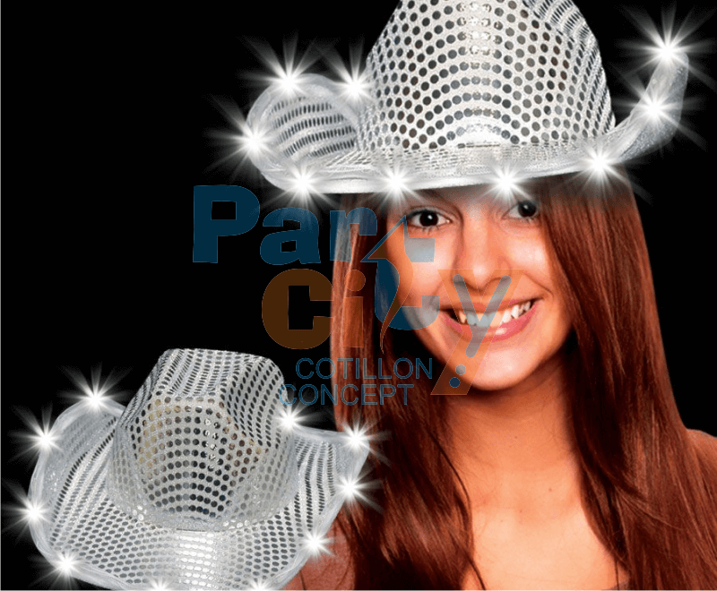 SOMBRERO LENTEJUELAS CON LUZ