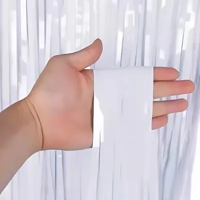 Cortina Metalizada Blanco X12 Unidades
