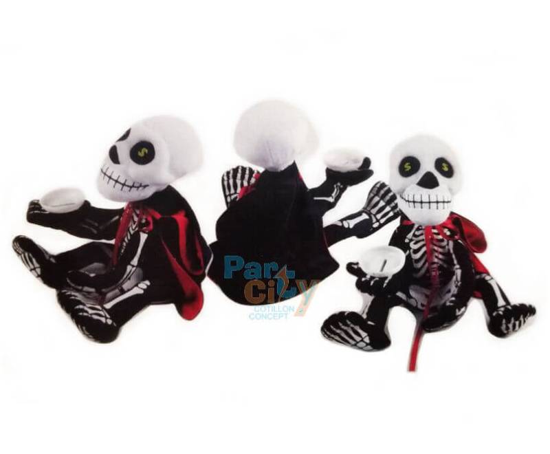 MUÑECO CALAVERA SENTADO - CON LUZ, SONIDO Y MOVIMIENTO