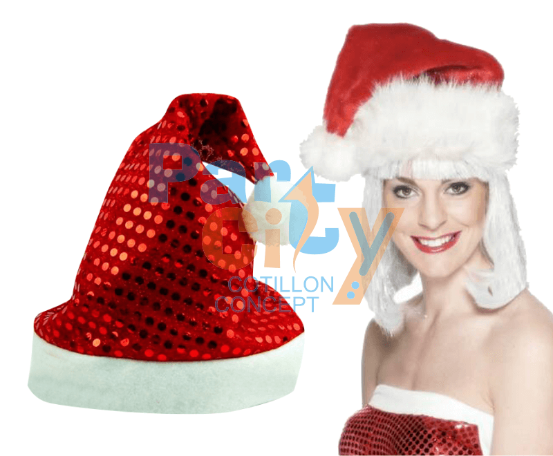 SOMBRERO PAPA NOEL CON LENTEJUELAS
