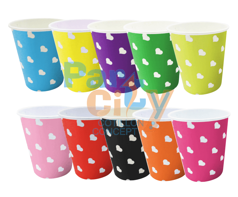Vasos corazón x10