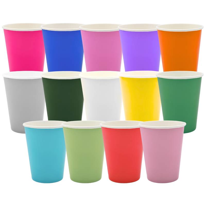 VASOS LISOS COLORES SURTIDOS x10