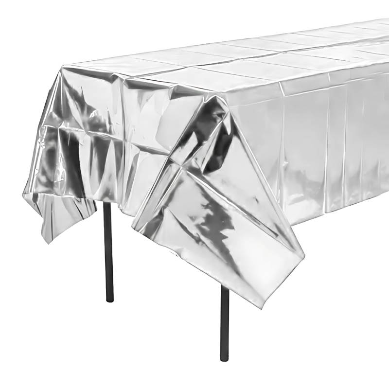 MANTEL METALIZADO PLATEADO X12 UNIDADES