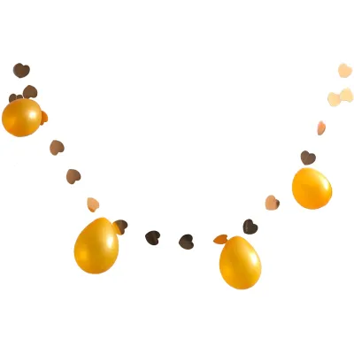 *Preventa* Set Guirnalda Corazon Y Globos Dorado