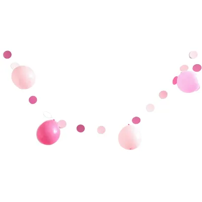*Preventa* Set Guirnalda Y Globos Rosa Pastel