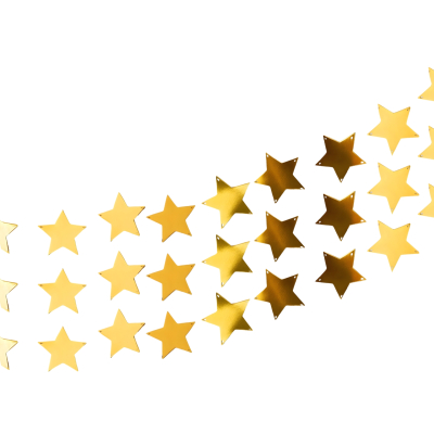 GUIRNALDA METALIZADA ESTRELLAS ROSA GOLD X10