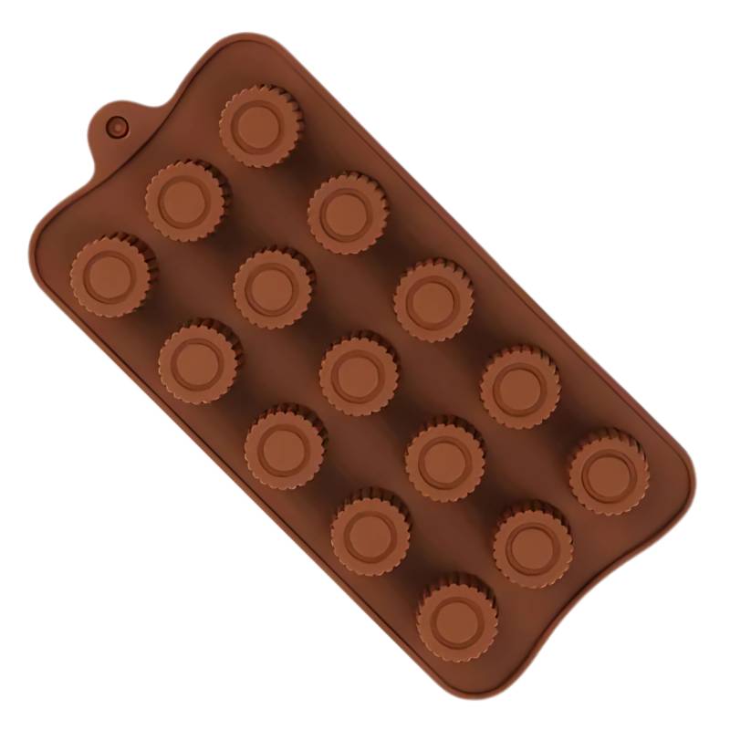 MOLDE DE SILICONA PARA BOMBONES X10 FORMA DE CIRCULO