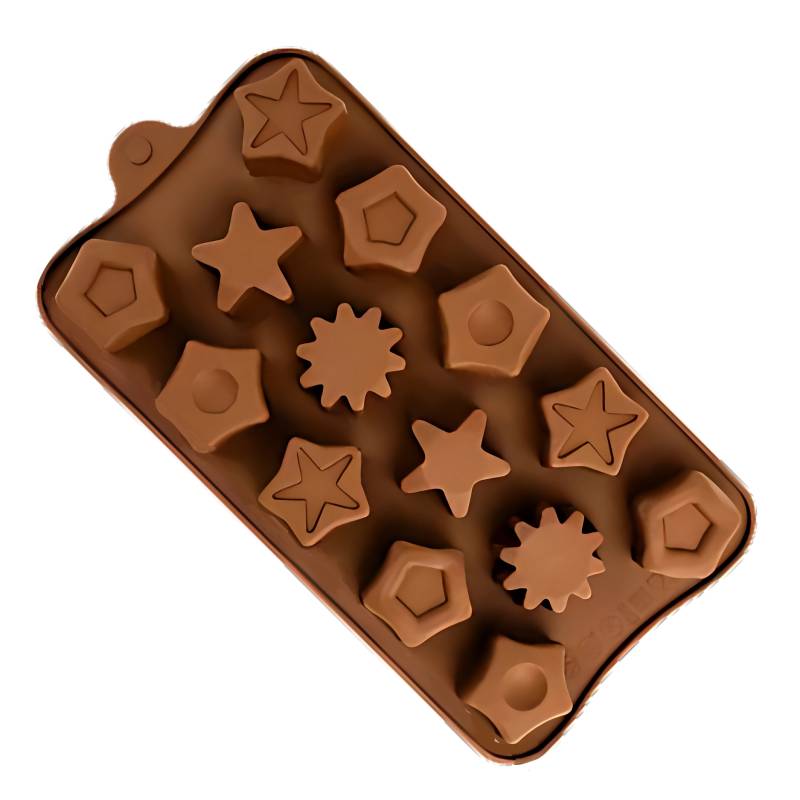 MOLDE DE SILICONA PARA BOMBONES X10 FORMA DE ESTRELLAS VARIAS