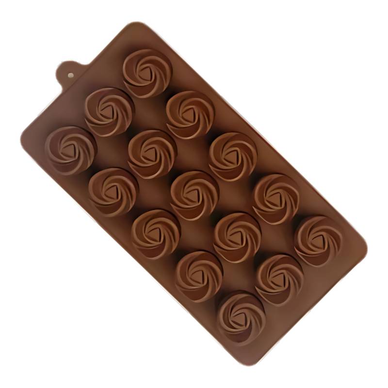 MOLDE DE SILICONA PARA BOMBONES X10 FORMA DE ROSA