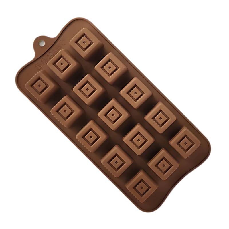 MOLDE DE SILICONA PARA BOMBONES X10 FORMA DE CUADRADO