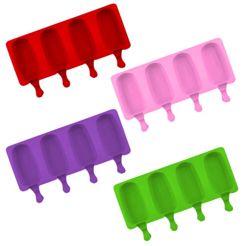 MOLDE DE SILICONA PARA HELADO X4 SURTIDOS