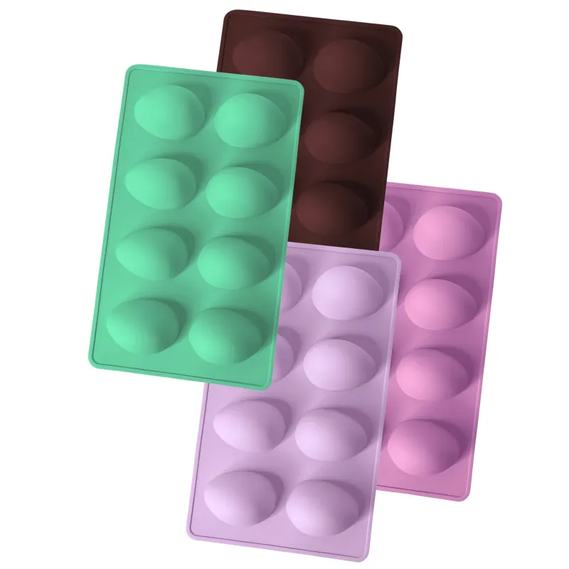MOLDE DE SILICONA PARA HUEVO DE PASCUA 8 CAVIDADES X4 SURTIDOS