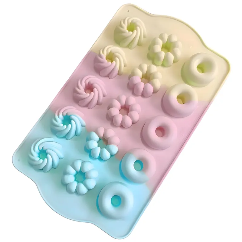 MOLDE DE SILICONA MINI FORMAS TRICOLOR X4