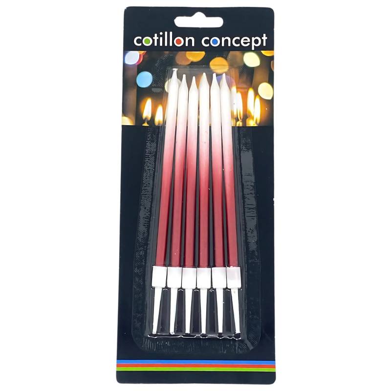 VELAS DEGRADE ROJAS BLISTER X6 UNIDADES