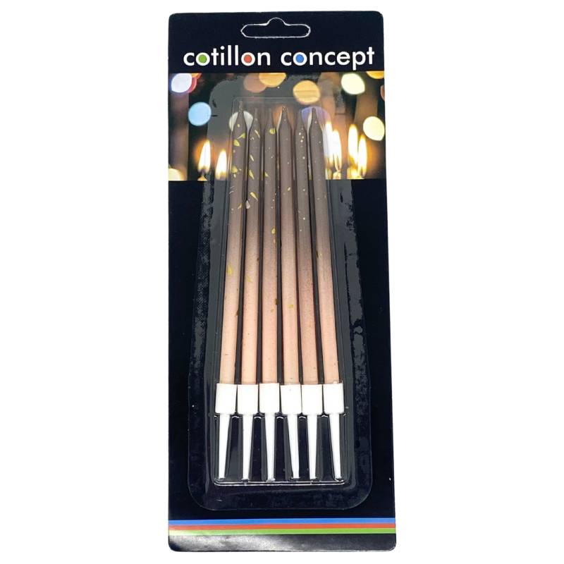 VELAS DEGRADE ROSA Y NEGRO BLISTER X6 UNIDADES