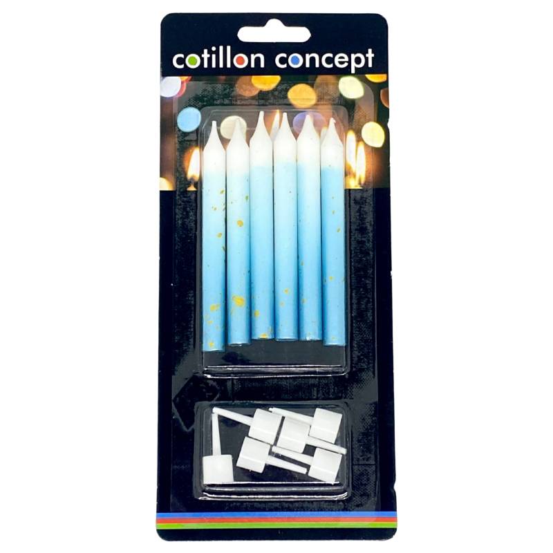 VELAS DEGRADE CELESTES BLISTER X6 UNIDADES
