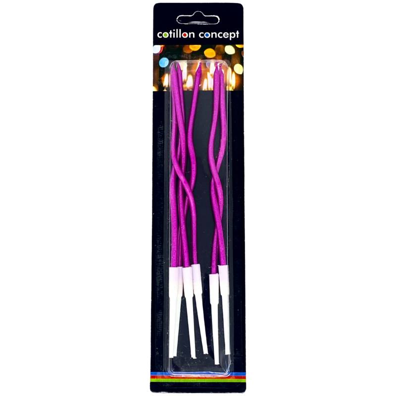 VELAS ONDULADAS VIOLETAS BLISTER X6 UNIDADES