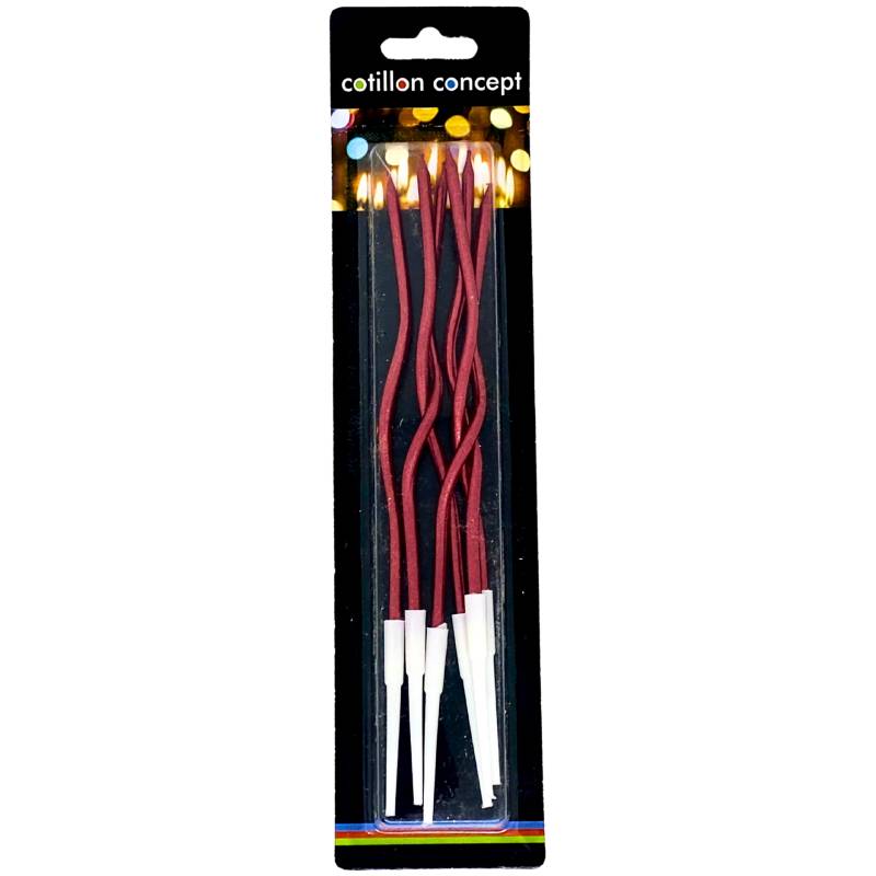 VELAS ONDULADAS ROJO BLISTER X6 UNIDADES