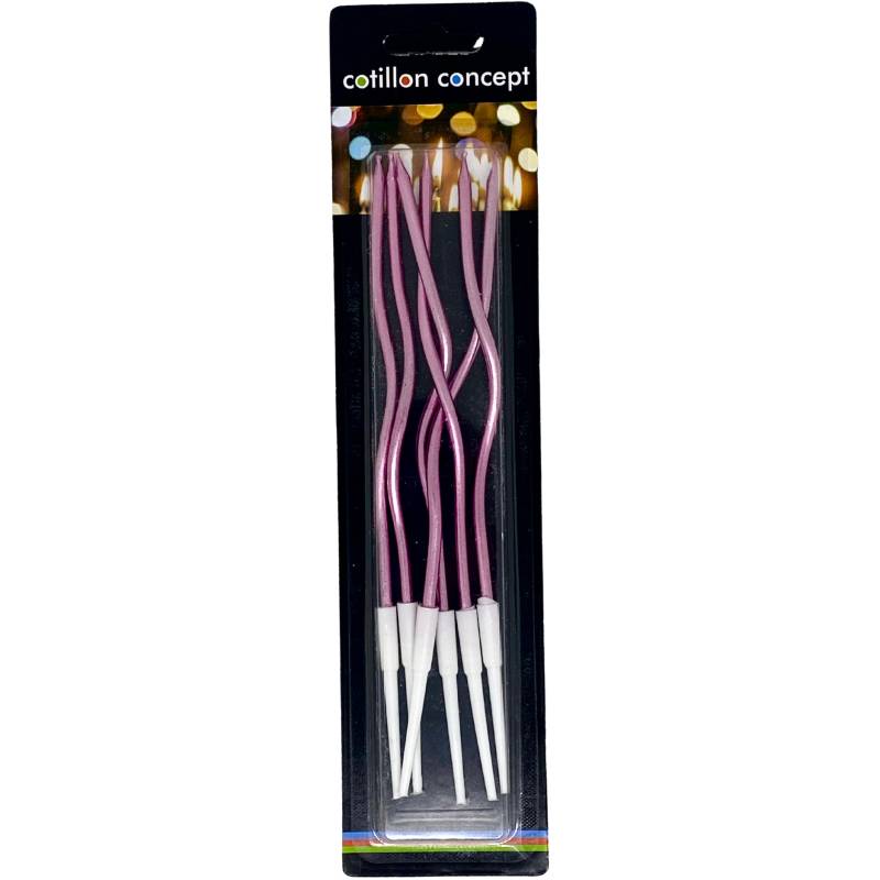 VELAS ONDULADAS ROSA BLISTER X6 UNIDADES