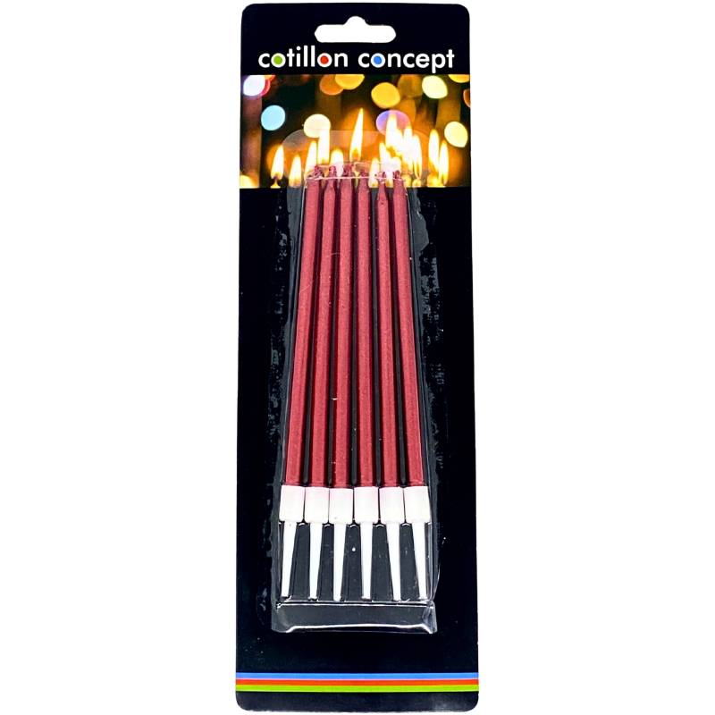 VELAS METALIZADAS ROJAS BLISTER X6 UNIDADES