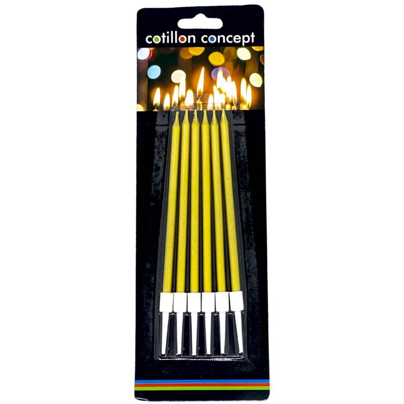 VELAS METALIZADAS DORADAS BLISTER X6 UNIDADES