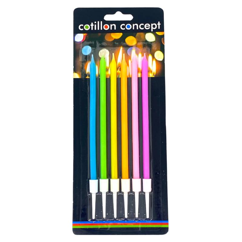 VELAS MULTICOLOR PASTELES BLISTER X6 UNIDADES