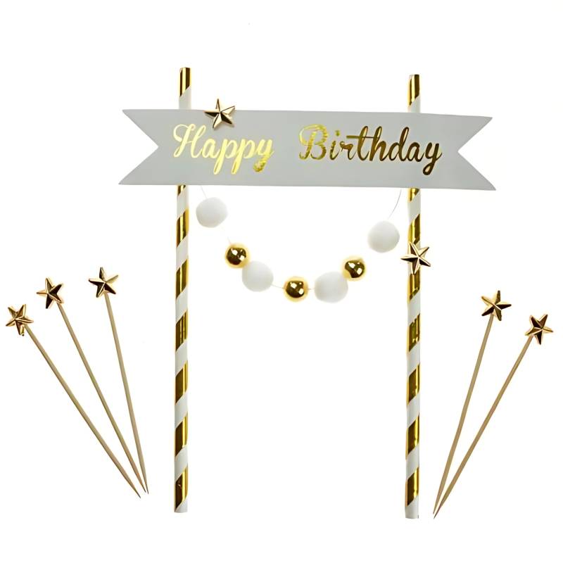 CARTEL CAKE TOPPER FELIZ CUMPLEAÑOS