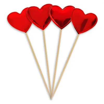 *Preventa* Cake Topper Corazones Rojos X10 Sets