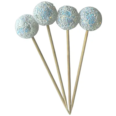 *Preventa* Cake Topper Bolitas Gibreadas Plateadas