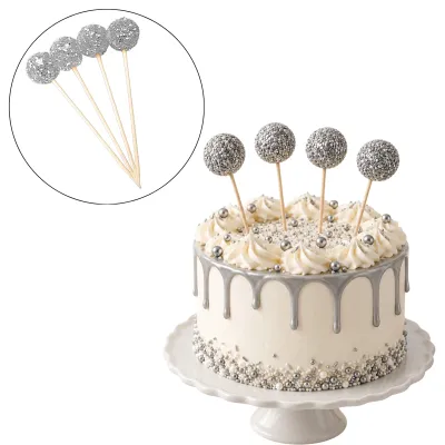 Cake Topper Bolitas Gibreadas Doradas