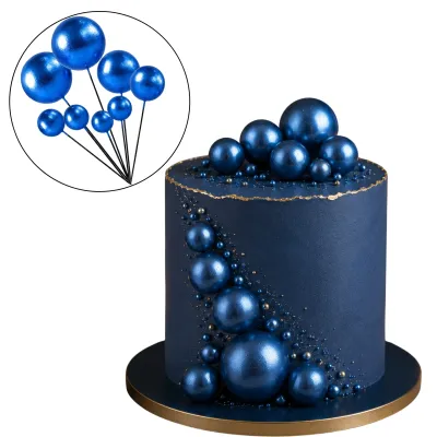 *Preventa* Set Cake Topper Bolitas X12 Unidades Color Azul