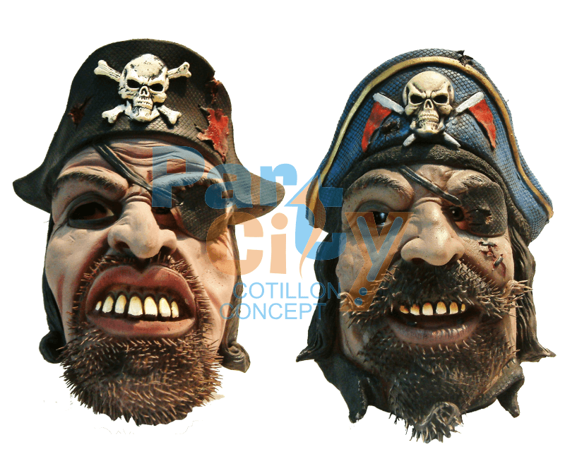 MASCARA PIRATA CON GORRO Y PARCHE