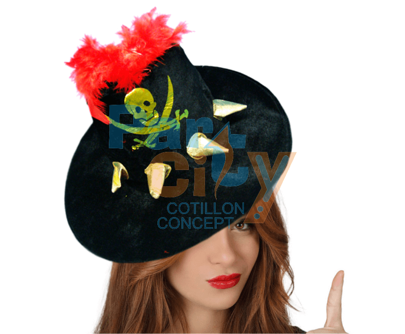 SOMBRERO PIRATA CON PLUMA