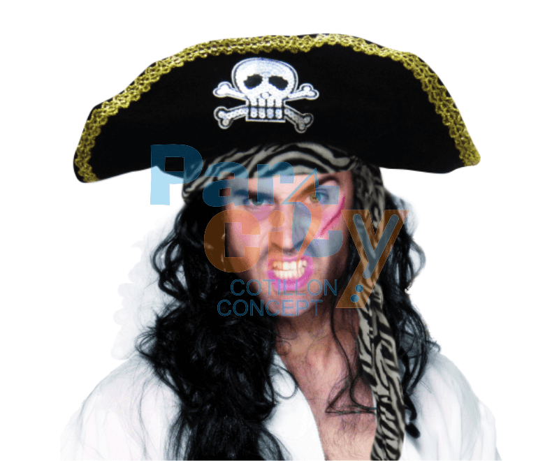 SOMBRERO PIRATA BORDADO Y PAÑUELO