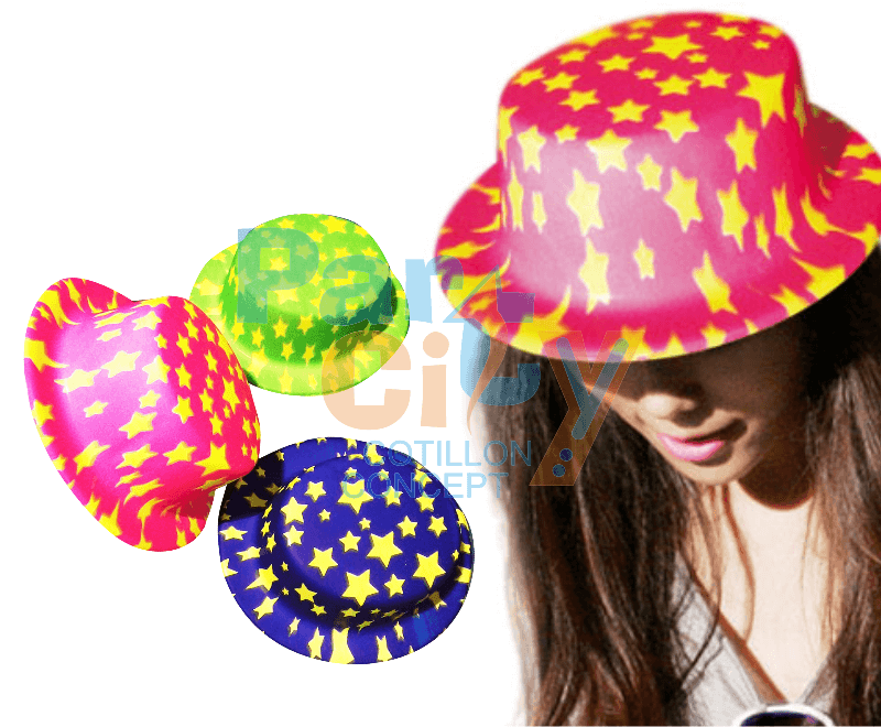 SOMBRERO PVC FLUO DE PLASTICO