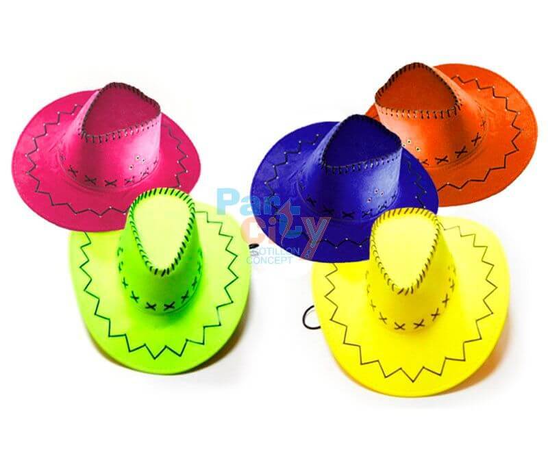 SOMBRERO COWBOY COSIDO FLUO