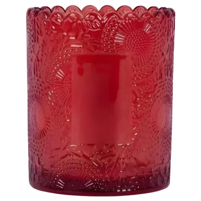 ENVASE PARA FABRICACIÓN DE VELAS LABRADO ROJO X6 UNIDADES
