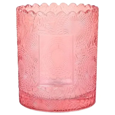 ENVASE PARA FABRICACIÓN DE VELAS LABRADO ROSA X6 UNIDADES
