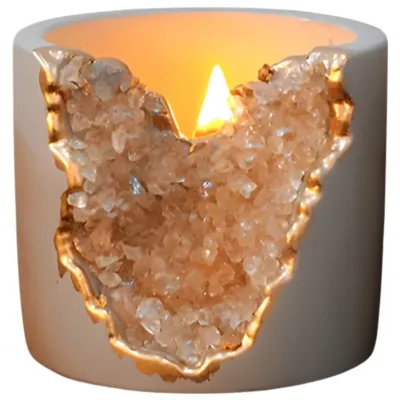 VELA AROMÁTICA IMPORTADA CON PIEDRAS X3 UNIDADES