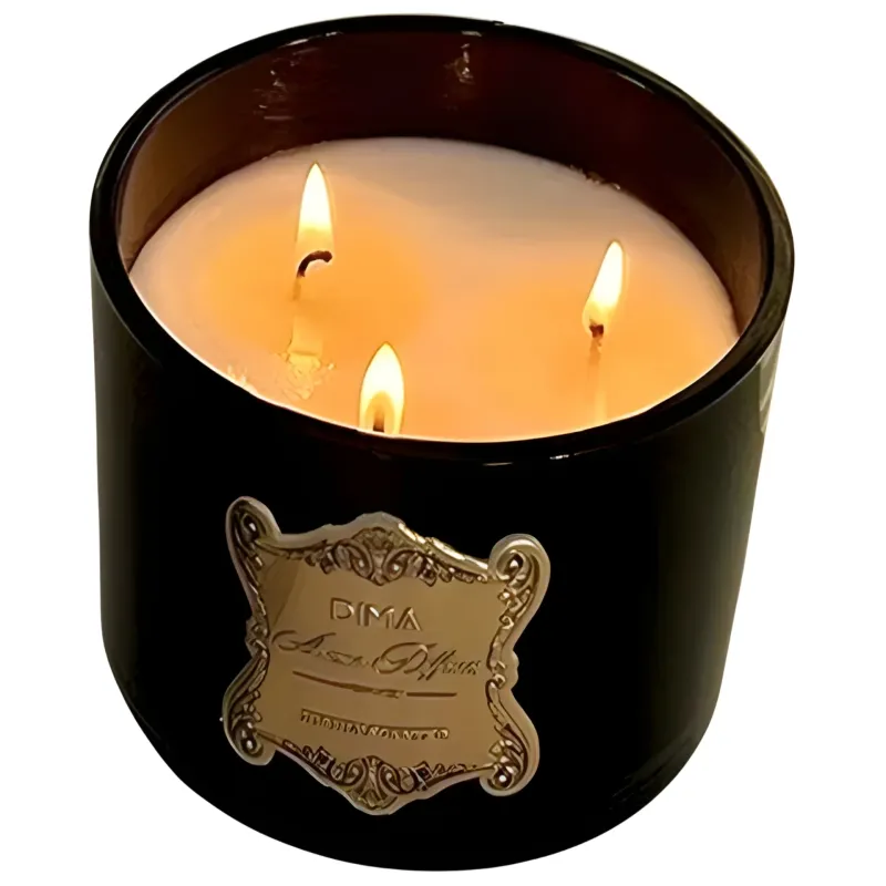 VELA AROMÁTICA CON ETIQUETA DELUXE NEGRO X3 UNIDADES