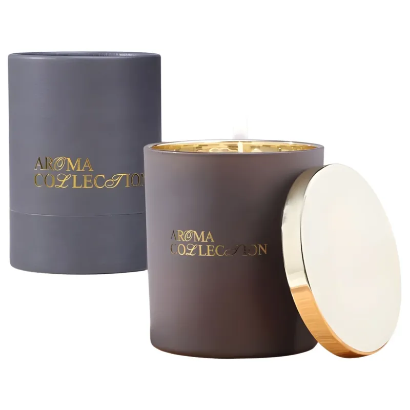 VELA AROMÁTICA COLOR NEGRO CON DETALLES DORADOS X3 UNIDADES